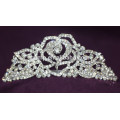 Liga de moda de casamento tiara personalizado de alta qualidade brilhante coroa de cristal nupcial